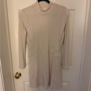 Anthropologie Cream Long Sleeve Sweater Dress